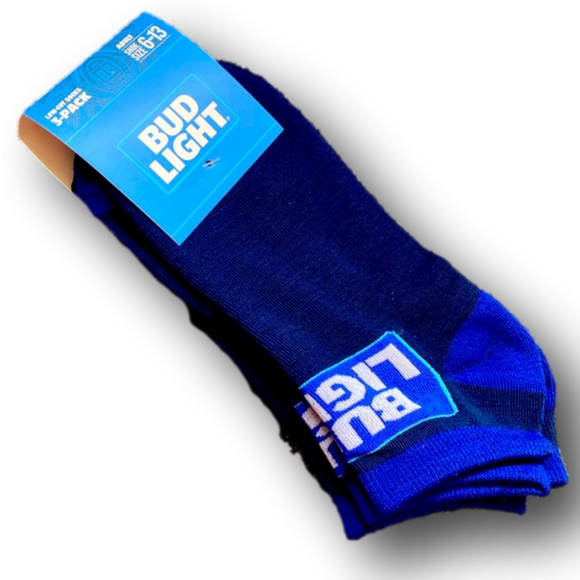 3-Pack Bud Light Beer Funny Novelty Low Cut Socks - NWT - Picture 3 of 3